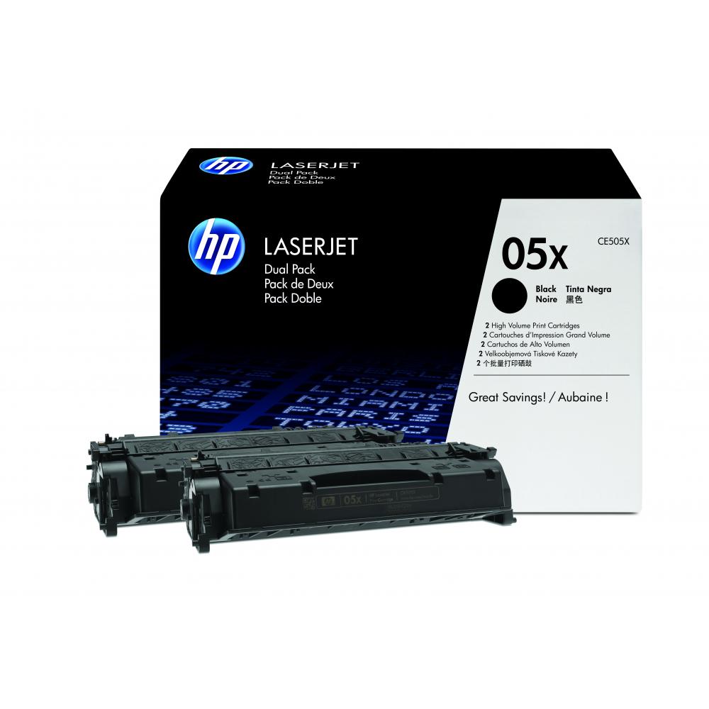 HP Toner Kartusche 2 X Schwarz HC CE505XD 05XD