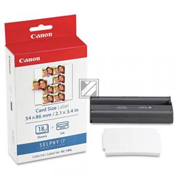 Canon Photo Paper 54 x 86mm weiß farbig 18 Blatt (7740A001, KC-18IL)