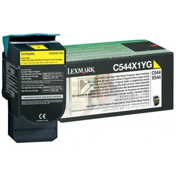Lexmark Toner-Kartusche Prebate gelb HC plus (C544X1YG)