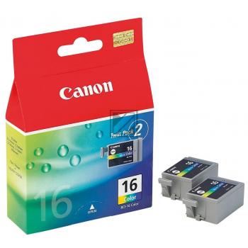 Canon Tintenpatrone 2 x cyan/magenta/gelb (9818A020, 2 x BCI-16C)