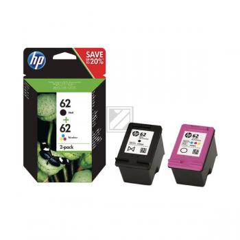 ORIGINAL HP Multipack Schwarz / mehrere Farben N9J71AE 62 2 Tintenpatronen HP 62: C2P04AE + C2P06AE