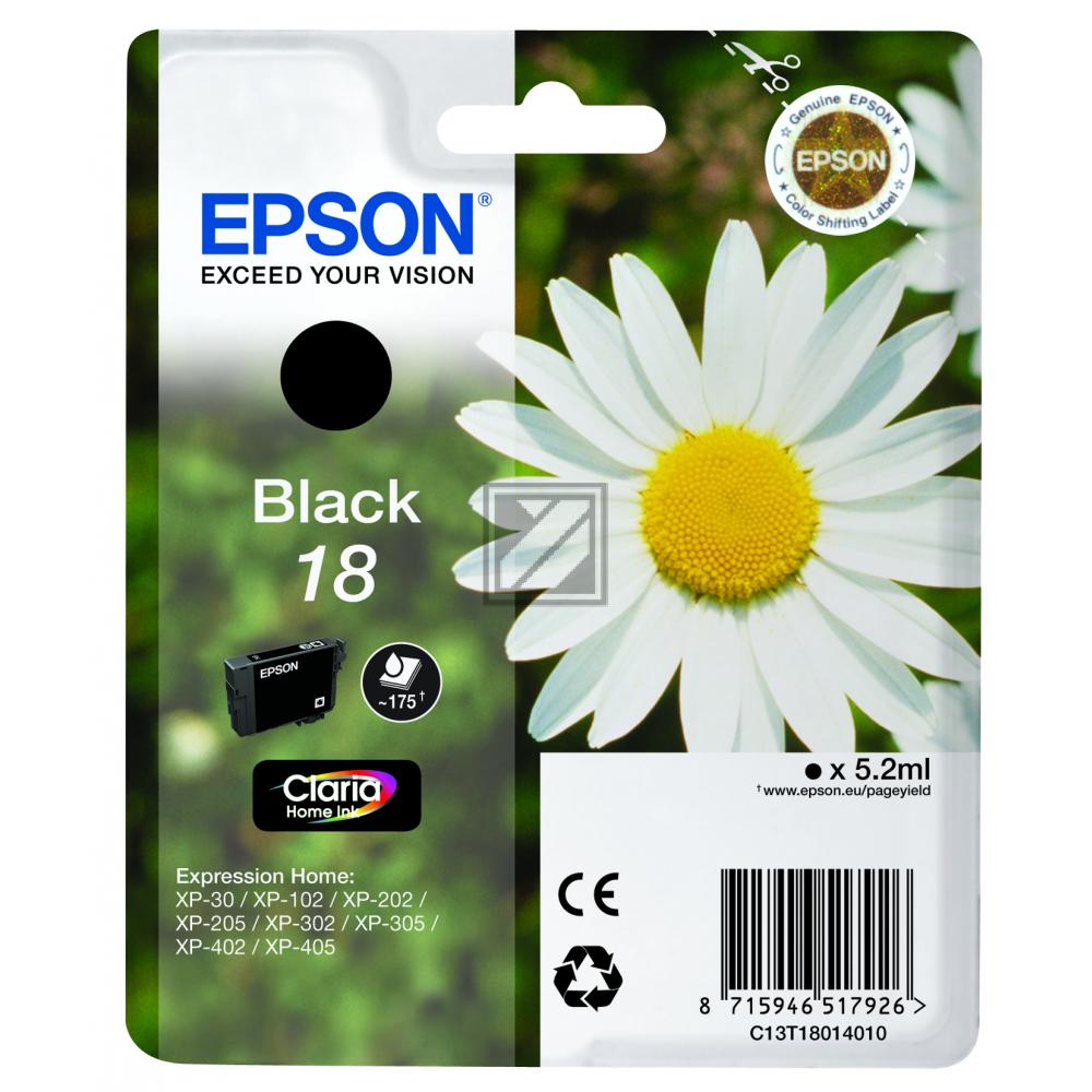 Epson Tintenpatrone schwarz (C13T18014010, T1801)