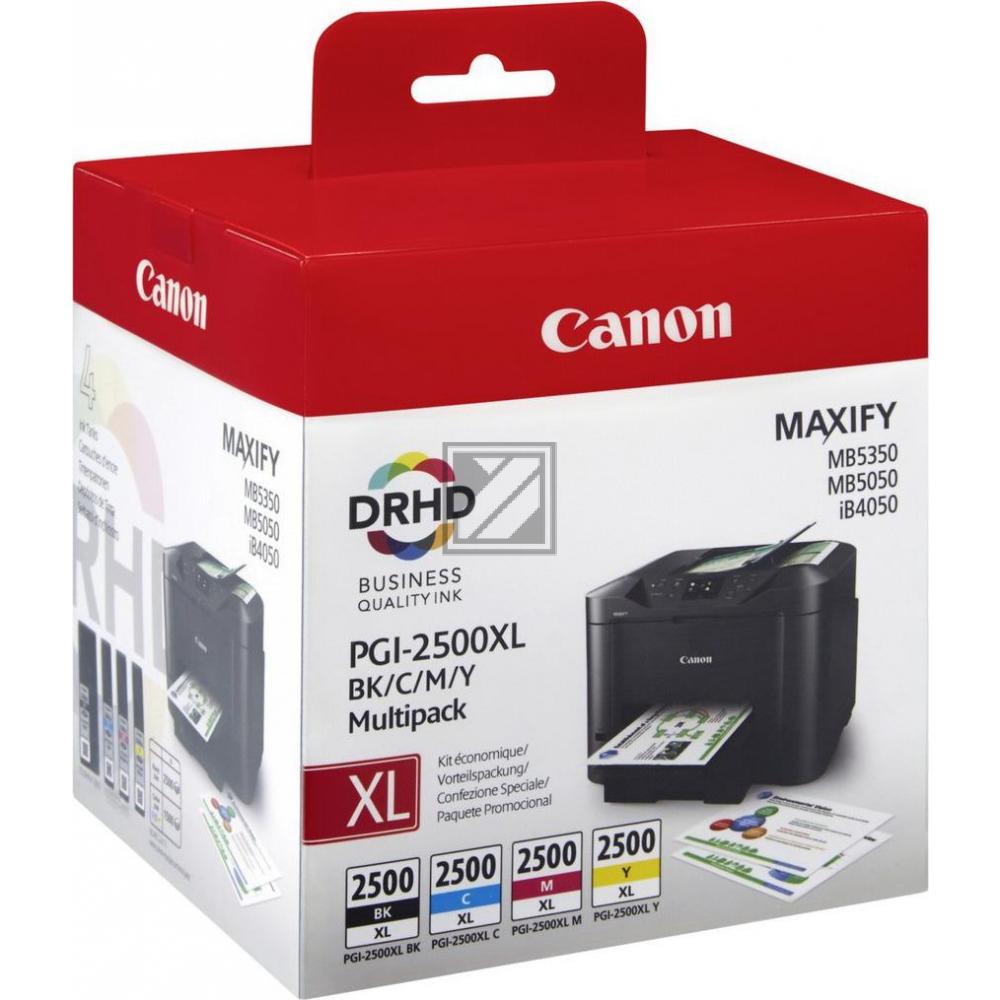 Canon Tintenpatrone gelb, magenta, schwarz, cyan HC (9254B004, PGI-2500XLBK, PGI-2500XLC, PGI-2500XLM, PGI-2500XLY)