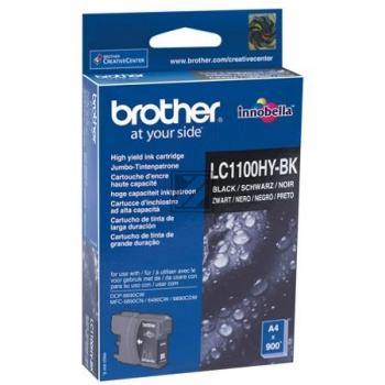 ORIGINAL Brother Multipack Schwarz LC-1100HY LC1100HYBKBP2DR 2 Tintenpatronen LC1100HYBK
