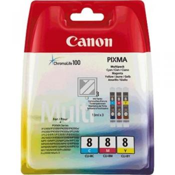 Canon Tintenpatrone gelb, magenta, cyan (0621B029, CLI-8C, CLI-8M, CLI-8Y)