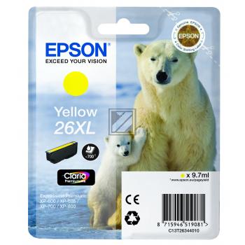 EPSON     Tintenpatrone 26XL      yellow