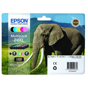 Epson Tintenpatrone gelb, cyan light, magenta light, magenta, schwarz, cyan HC (C13T24384011, T2438)