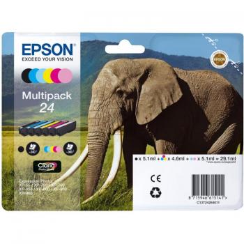 Epson Tintenpatrone gelb, cyan light, magenta light, magenta, schwarz, cyan (C13T24284011, T2428)