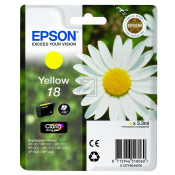 Epson Ink-Cartridge yellow (C13T18044022, T1804)