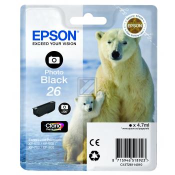 Epson Ink-Cartridge photo black Standard Capacity (C13T26114022, T2611)