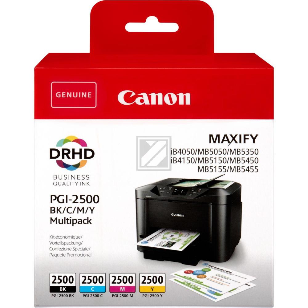 Canon Tintenpatrone gelb, magenta, schwarz, cyan (9290B004, PGI-2500BK, PGI-2500C, PGI-2500M, PGI-2500Y)