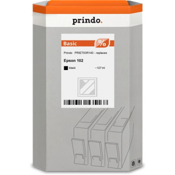 ORIGINAL Prindo Druckerpatrone Schwarz PRIET03R140 Classic 127ml Prindo Classic: Die Premium Alternative, volle Funktionsfï¿½higkeit, mit Fï¿½llstandsanzeige - kompatibel mit Epson 102 (C13T03R140)