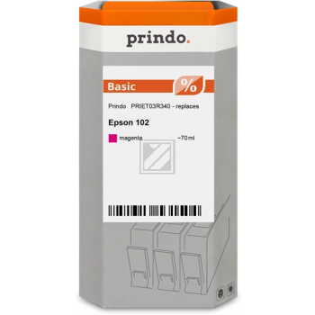 ORIGINAL Prindo Druckerpatrone Magenta PRIET03R340 Classic 70ml Prindo Classic: Die Premium Alternative, volle Funktionsfï¿½higkeit, mit Fï¿½llstandsanzeige - kompatibel mit Epson 102 (C13T03R340)