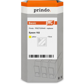 ORIGINAL Prindo Druckerpatrone Gelb PRIET03R440 Classic 70ml Prindo Classic: Die Premium Alternative, volle Funktionsfï¿½higkeit, mit Fï¿½llstandsanzeige - kompatibel mit Epson 102 (C13T03R440)