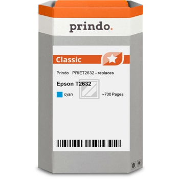 Prindo Tintenpatrone (Classic) cyan HC (PRIET2632) ersetzt T2632