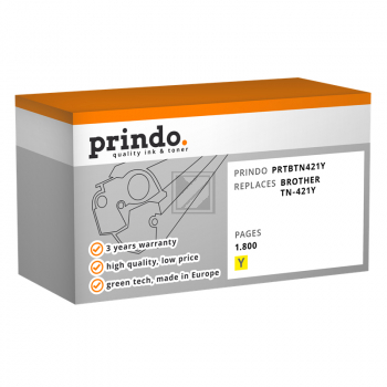 Prindo Toner-Kartusche gelb (PRTBTN421Y) ersetzt TN-421Y