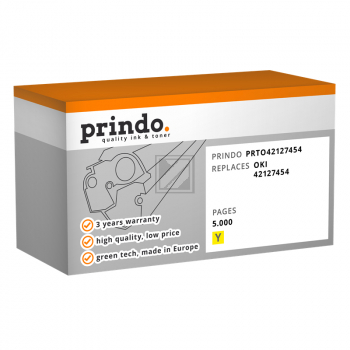 Prindo Toner-Kit gelb HC (PRTO42127454) ersetzt 42127454