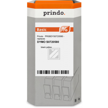 Prindo Schriftbandkassette schwarz/gelb (PRSBDYS0720580) ersetzt 45018