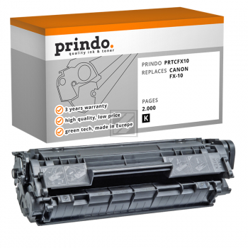 ORIGINAL Prindo Toner Schwarz PRTCFX10 Classic ~2000 Seiten Prindo Classic: Die Premium Alternative, volle Funktionsfï¿½higkeit, mit Fï¿½llstandsanzeige - kompatibel mit Canon FX-10 (0263B002)