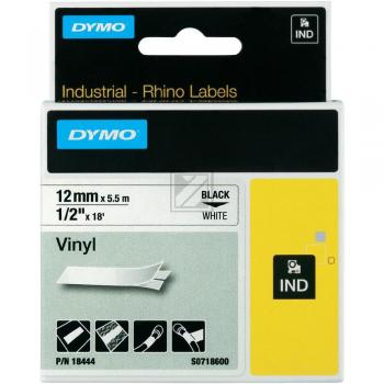 Dymo Farbiges Vinylband 12mm schwarz/weiß (18444)