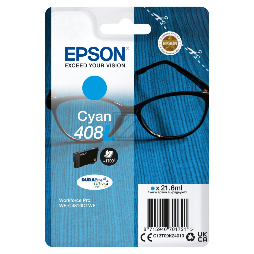 Epson Tintenpatrone cyan HC (C13T09K24010, 408L) Epson Tintenpatrone cyan HC (C13T09K24010, 408L)
