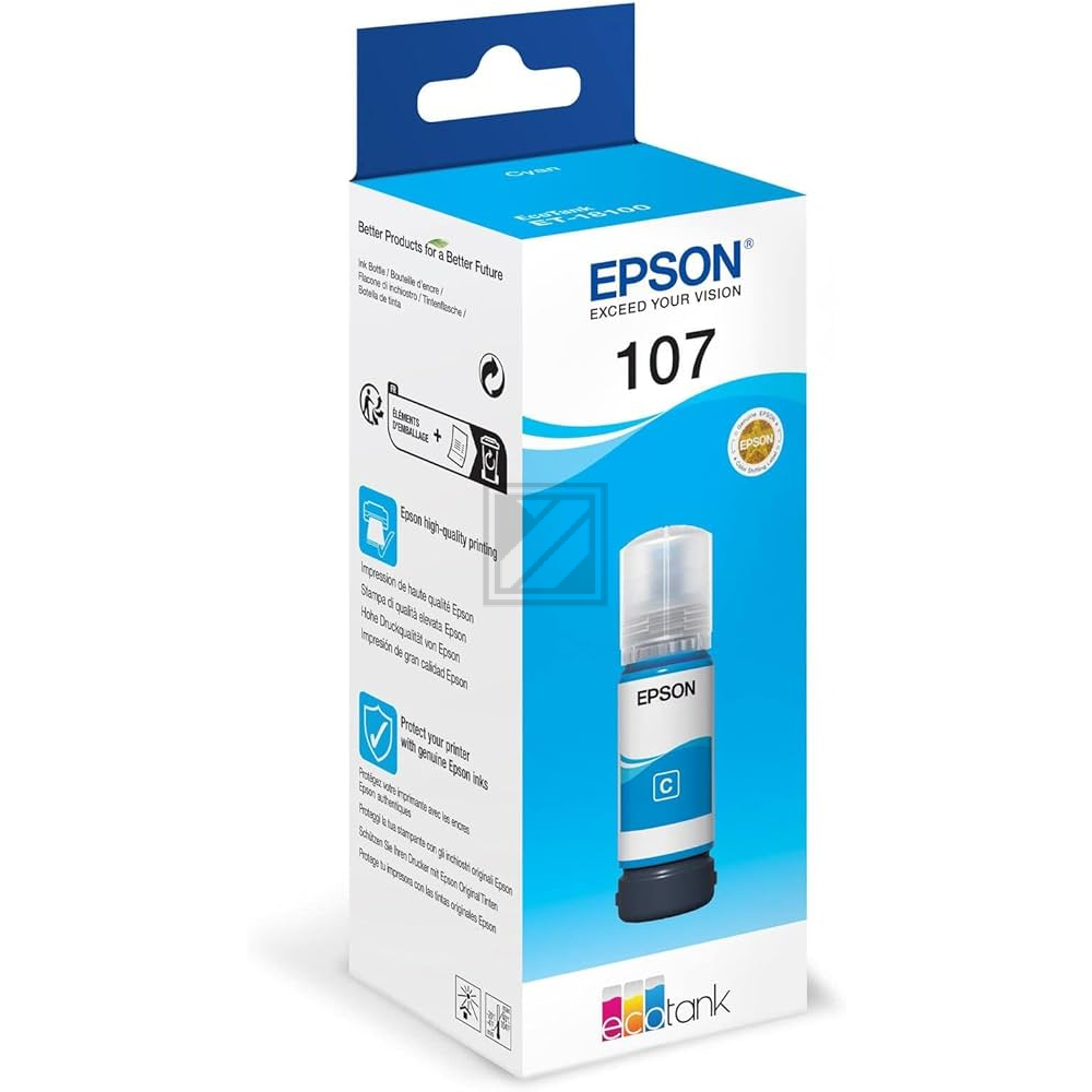 ORIGINAL Epson Druckerpatrone Cyan C13T09B240 107 ~7200 Seiten 70ml