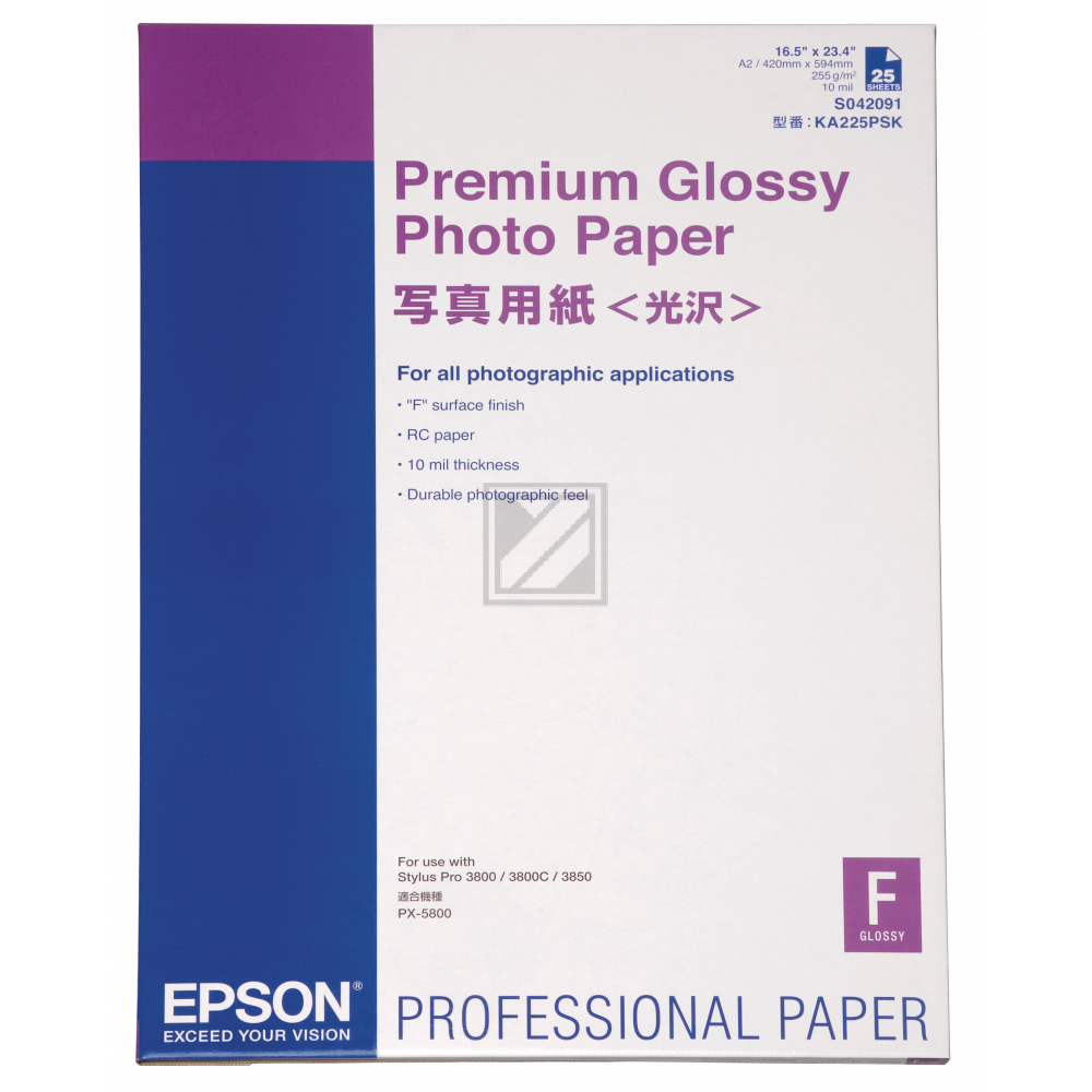 Epson Premium Glossy Photo Paper wei DIN A2 (C13S042091)