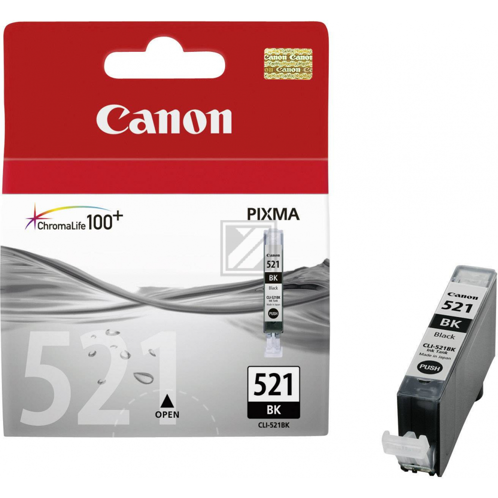 Canon Tintenpatrone schwarz (2933B001, CLI-521BK)