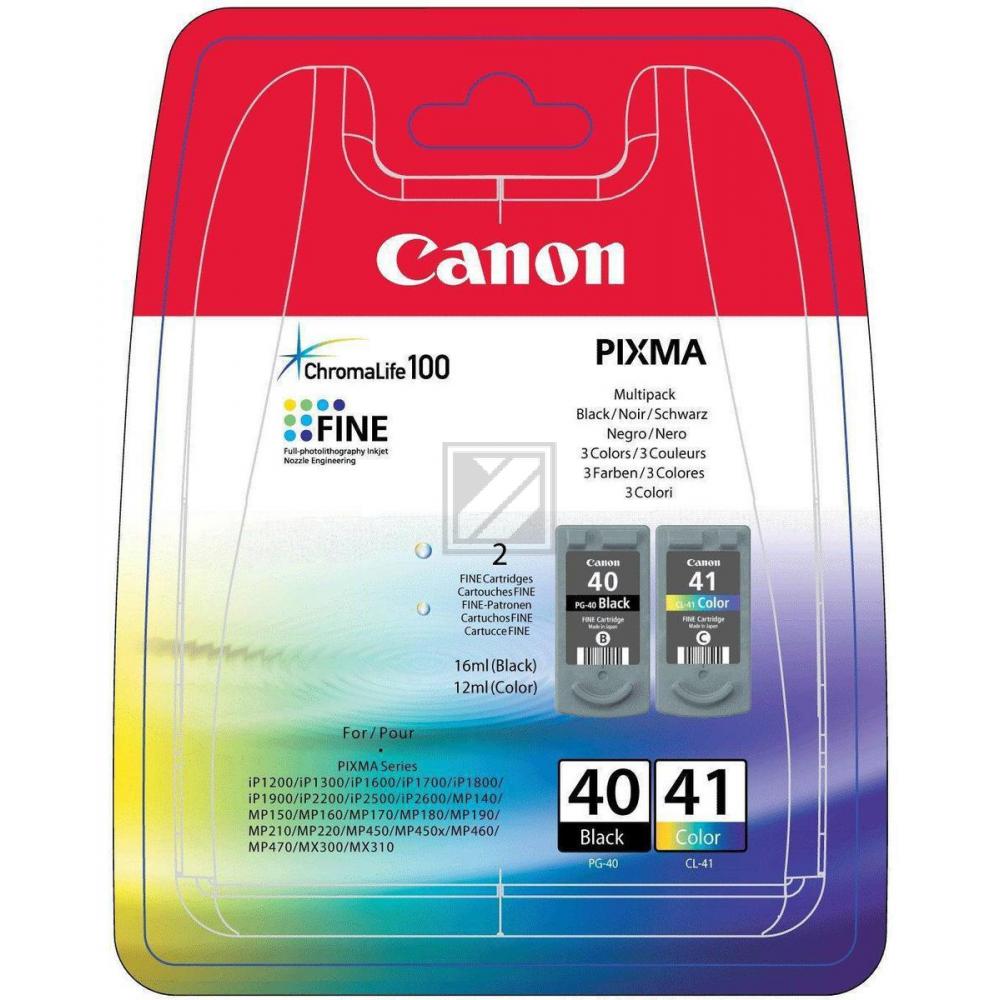 Canon Tintendruckkopf cyan/magenta/gelb, schwarz (0615B043, CL-41, PG-40)