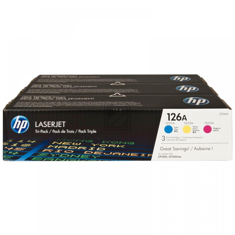 HP Toner-Kartusche gelb, magenta, cyan (CF341A, 126A)