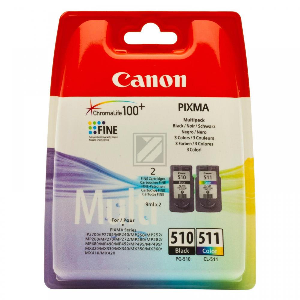 Canon Tintenpatrone cyan/gelb/magenta, schwarz (2970B010, CL-511, PG-510)