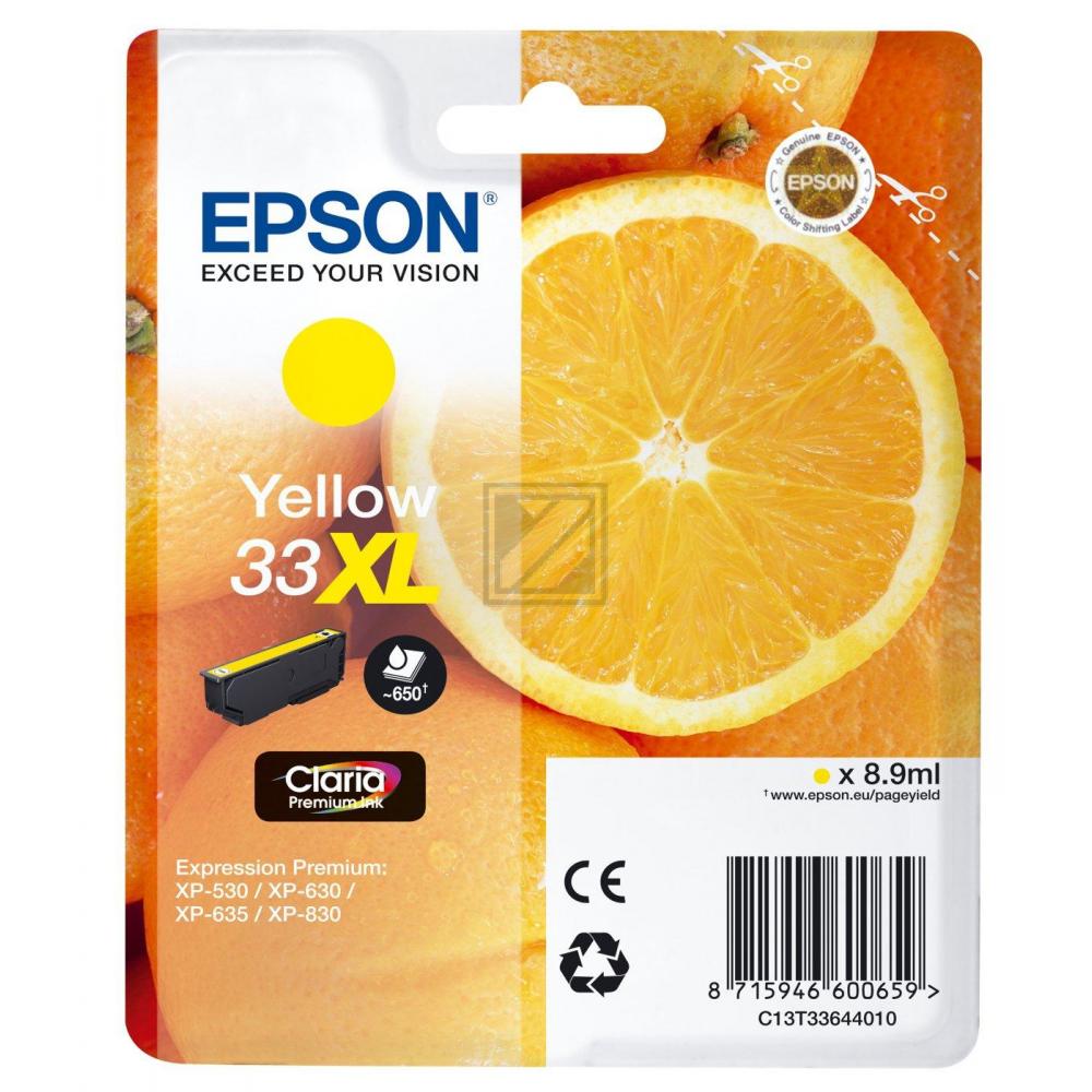 Epson Tintenpatrone gelb HC (C13T33644010, T3364)