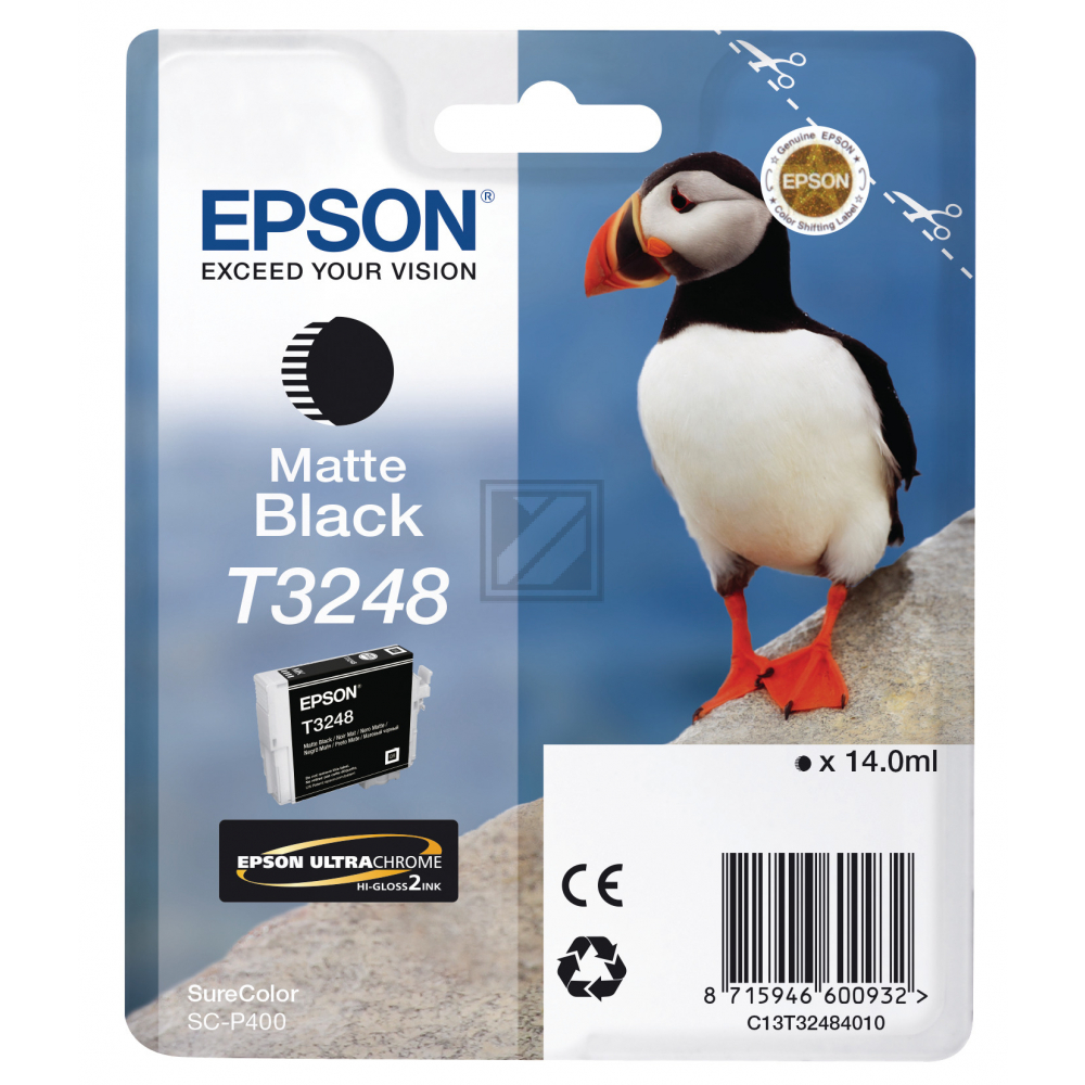 Epson Tintenpatrone schwarz matt (C13T32484010, T3248)