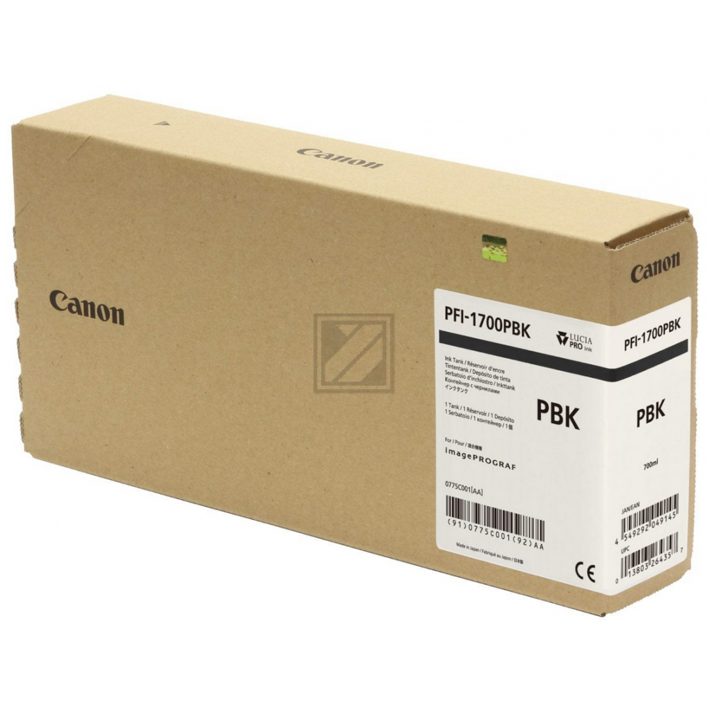 Canon Tintenpatrone photo schwarz (0775C001, PFI-1700PBK)