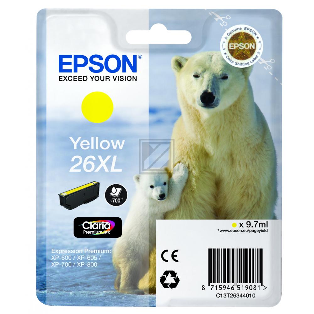 Epson Tintenpatrone gelb HC (C13T26344012, T2634)