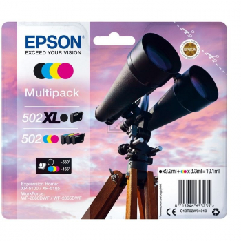 Epson Tintenpatrone gelb, magenta, schwarz, cyan HC (C13T02W94010, 502XL)