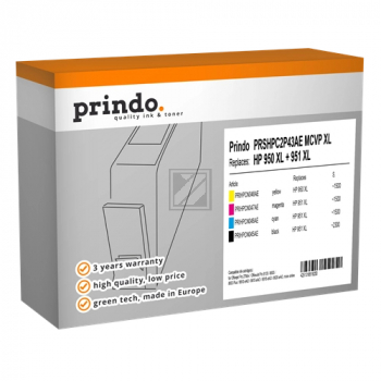 Prindo Tintenpatrone gelb, magenta, schwarz, cyan HC (PRSHPC2P43AE MCVP) ersetzt 950XL/951XL