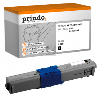 ORIGINAL Prindo Toner Schwarz PRTO44469803 Basic ~3500 Seiten Prindo BASIC: DIE preiswerte Alternative, Top Qualitï¿½t, ggf. keine Fï¿½llstandsanzeige - kompatibel mit OKI 44469803