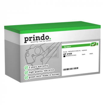 ORIGINAL Prindo Value Pack Schwarz / Cyan / Magenta / Gelb PRTHPCF410XG Green Rainbow Prindo GREEN Rainbow: Recycelt & aufwendig aufbereitet, Top Qualitï¿½t, mit Fï¿½llstandsanzeige - kompatibel mit HP CF410X