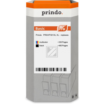 Prindo Tintendruckkopf (Basic) cyan/magenta/gelb, schwarz HC (PRSHP301XL) ersetzt 301XL