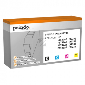 Prindo Tintenpatrone (Basic) gelb, magenta, schwarz, cyan HC (PRSHP973X) ersetzt 973X