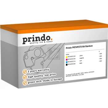 ORIGINAL Prindo Value Pack Schwarz / Cyan / Magenta / Gelb PRTHPCF210A Classic Rainbow 4 Toner: 1x PRTHPCF210A + 1x PRTHPCF211A + 1x PRTHPCF213A + 1x PRTHPCF212A