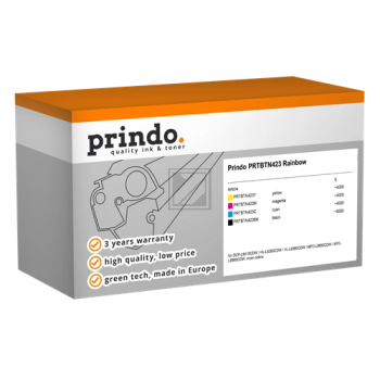 Prindo Toner-Kartusche gelb, magenta, schwarz, cyan HC (PRTBTN423 Rainbow) ersetzt TN-423BK, TN-423C, TN-423M, TN-423Y