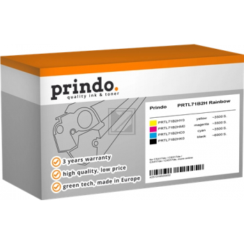 Prindo Toner-Kit gelb, magenta, schwarz, cyan HC (PRTL71B2H Rainbow) ersetzt 71B2HK0, 71B2HC0, 71B2HM0, 71B2HY0