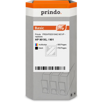 Prindo Tintendruckkopf (Basic) cyan/magenta/gelb, schwarz HC (PRSHPSD519AE MCVP) ersetzt 901XL, 901