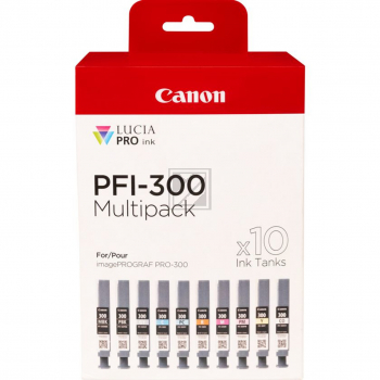 Canon Tintenpatrone gelb, cyan light, magenta light, magenta, photo schwarz, schwarz matt, rot, Chrom Optimizer, cyan, grau (4192C008, PFI-300)