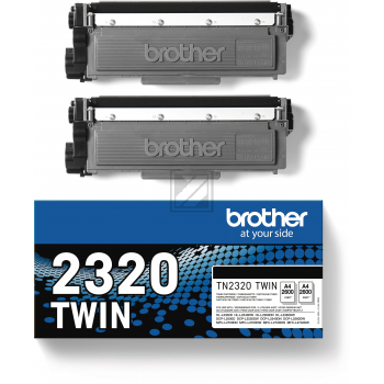 ORIGINAL Brother Multipack Schwarz TN-2320TWIN 2320 ~2600 Seiten