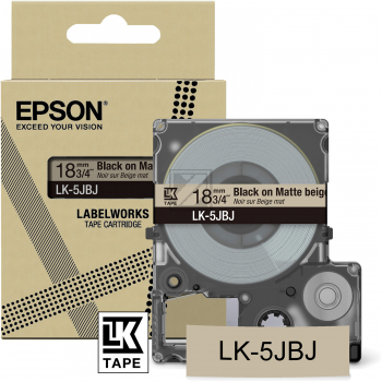 Epson Schriftbandkassette 18mm schwarz/beige (matt) (C53S672091, LK-5JBJ)