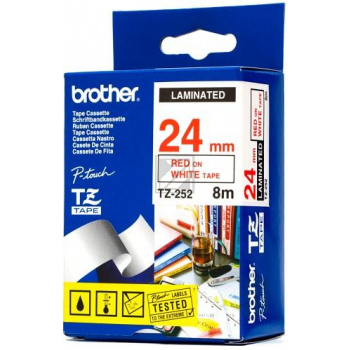 Brother Schriftbandkassette rot/weiß (TZE-252)