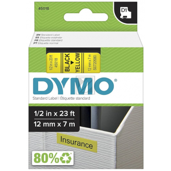 Dymo Schriftbandkassette schwarz/gelb (45018)